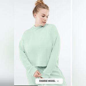 NWT Fabletics Eco Conscious Pullover In Dusty Teal (Seafoam Green)